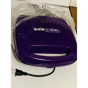 Babycakes Non-stick Cupcake Maker Purple Makes 6 mini Cupcakes CC-62 NIB